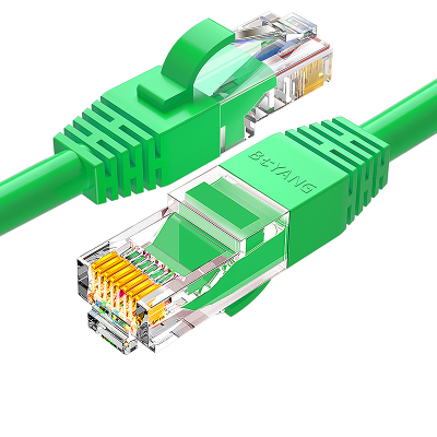 博扬 六类网络跳线 非屏蔽千兆成品网线 CAT6类(24AWG)无氧铜双绞线 15米 绿 POE BY-615G