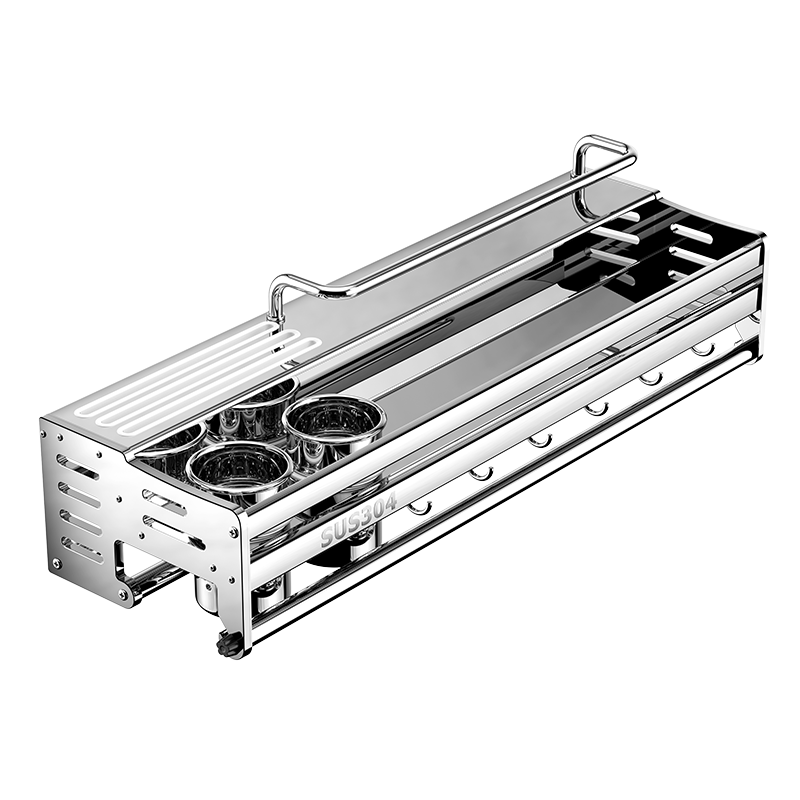 家佰利304不锈钢厨房置物架免打孔壁挂式调味料刀架用品挂架墙上收纳架