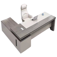 迅迈 1.6米老板桌加侧柜800*1600*750mm 总裁桌 简约现代老板办公桌 大班台 主管桌