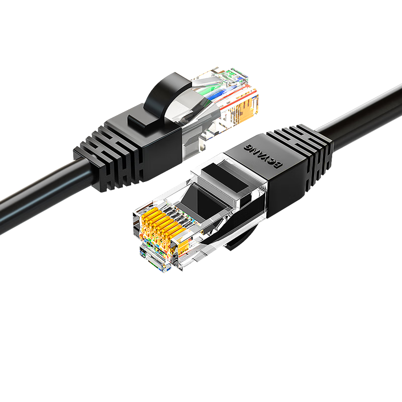 博扬 六类网络跳线 非屏蔽千兆成品网线 CAT6类(24AWG) 8芯双绞线 黑 15米 POE BY-AL615BK
