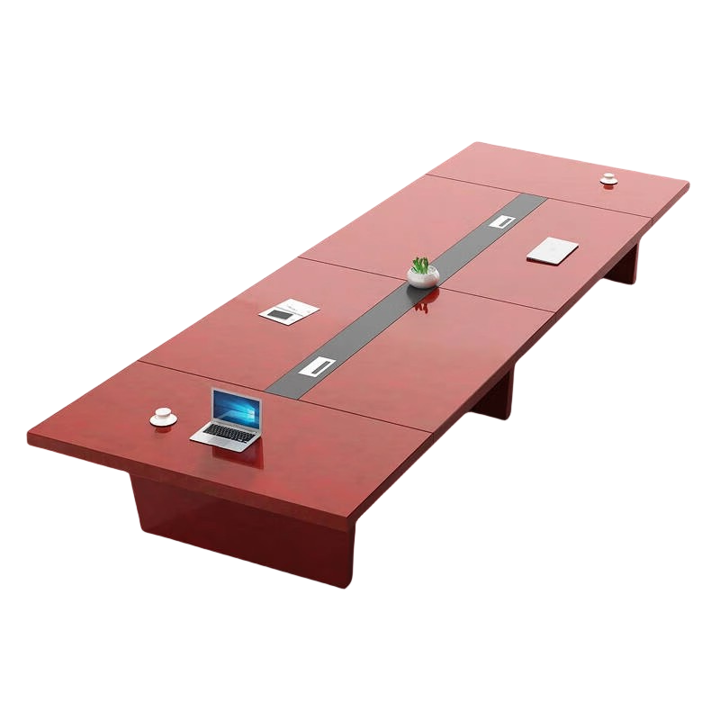 迅迈 3500*1500*760mm办公会议桌 长条桌 洽谈桌贴实木皮大型会议室油漆开会会客桌