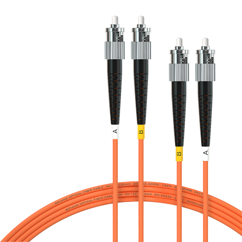 博扬 电信级光纤跳线st-st(UPC) 5米 OM2多模双芯双工跳纤光纤线 收发器尾纤BY-5222MM