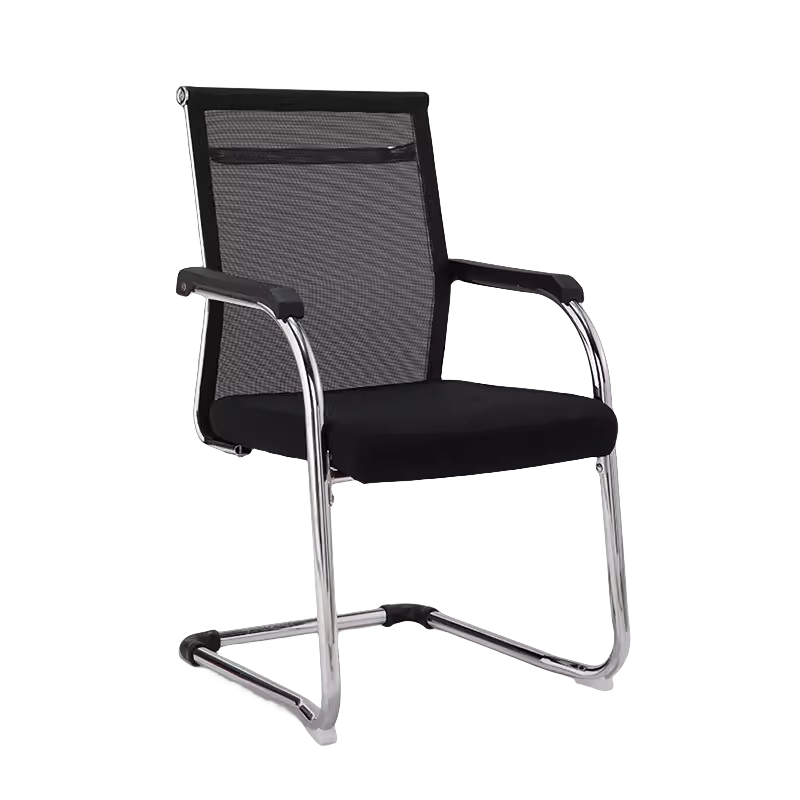迅迈 黑色网椅 简约员工职员椅 办公椅 电脑椅 会议椅 会客椅 培训椅 麻将椅 弓形钢架椅490*580*920mm