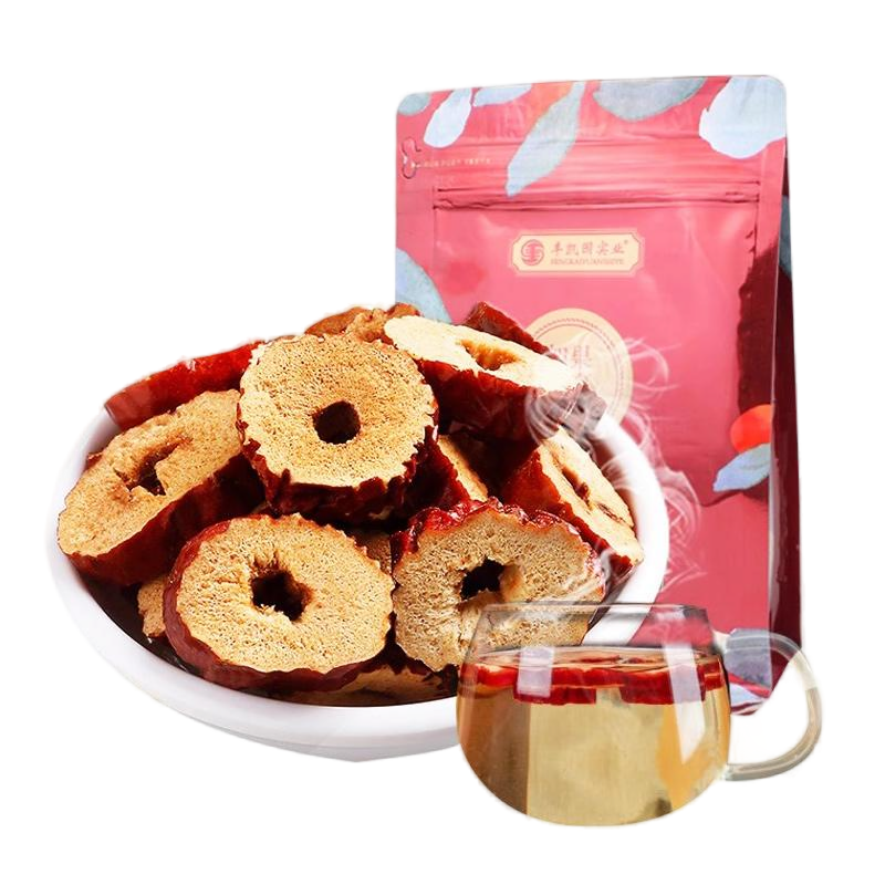 丰凯园红枣片200g*2买1送1枣干无核烤空心小枣圈片泡茶干吃酥脆原味干果零食200g袋装