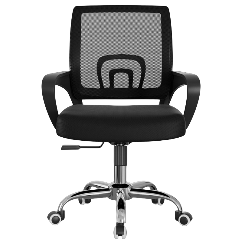 迅迈 黑框黑网钢制脚办公椅 电脑椅 会议椅 职员椅 会客椅 升降透气旋转椅600*600*1020mm