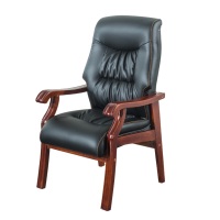 迅迈 橡木椅 办公椅 会议椅 职员椅 会客椅 皮质接待椅 培训椅 麻将椅 棋牌椅680*680*1080mm