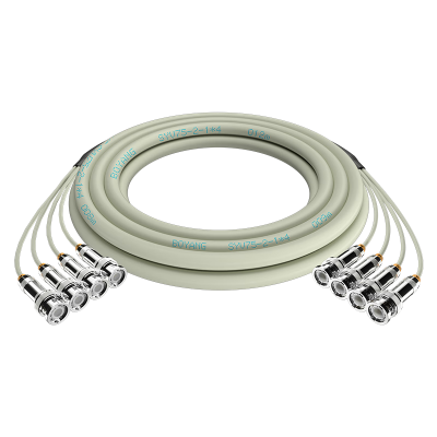 博扬 2M跳线BNC E1接头成品跳线 syv75同轴电缆DDF转接跳线 8芯1米BY-BNC/BNC-2-1*8-1m