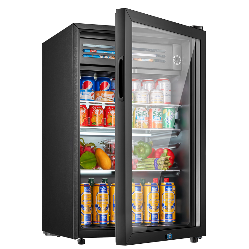 新飞(frestec)冰吧冷藏柜 欧式恒温红酒柜酒店家用电冰箱迷你小型单门办公室保鲜展示留样茶叶饮料药品柜 168升黑