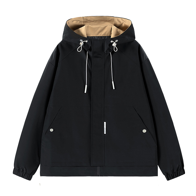 伊夫狼爪(YIFULANGZHUA)2024新款港风连帽男秋季宽松百搭夹克工装情侣冲锋衣