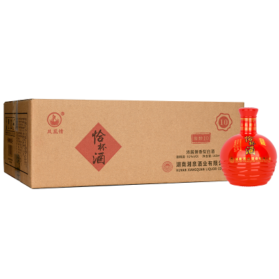 [纯粮食酒]凤凰情52度恰杯酒窖龄10 168ml*12瓶整箱装兼香型高度湖南白酒