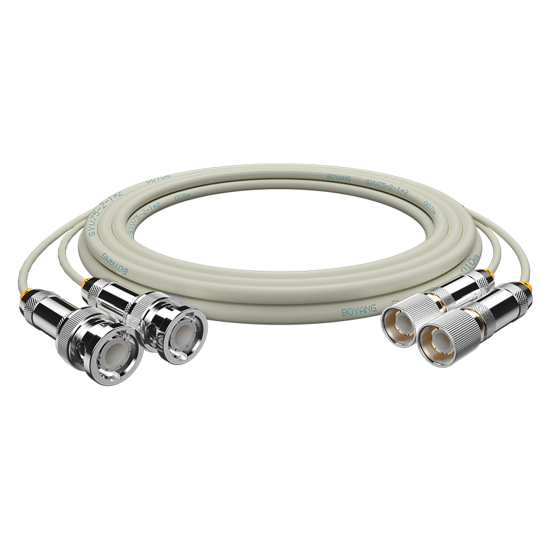 博扬 2M跳线BNCE1接头成品跳线 syv75同轴电缆DDF转接跳线2芯2米BY-BNC/L9-2-1*2-2m