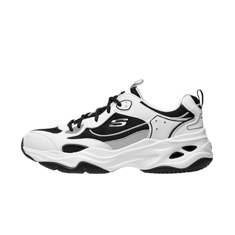 Skechers斯凯奇男鞋新款熊猫鞋旅游鞋透气运动鞋老爹鞋休闲鞋894249-WBK ZP
