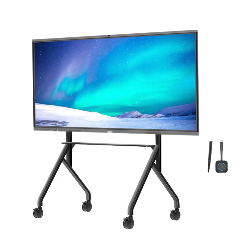 AOC 98T14MC+智能笔+投屏器+推车 会议平板98英寸4K智能会议平板触屏视频会议一体机内置摄像头麦克风电