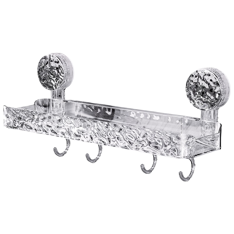 家佰利轻奢厨房吸盘壁挂透明调料盒免打孔收纳单独调料勺防尘防潮收納架