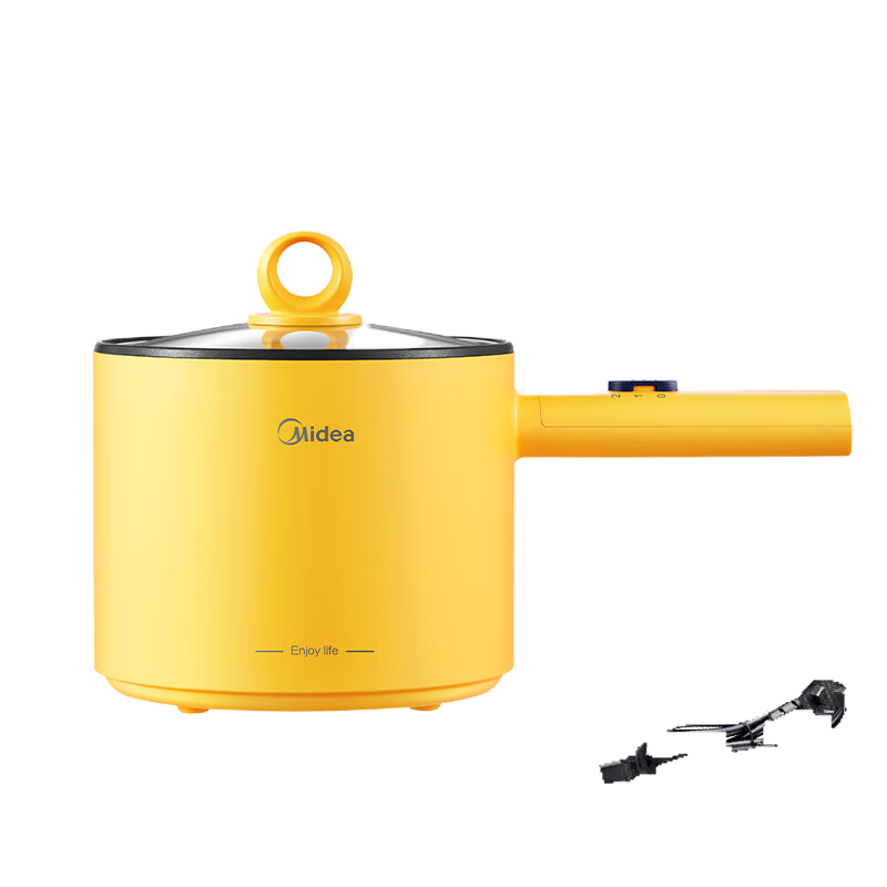 美的(Midea)电煮锅 1.7L小电锅 宿舍小锅 电热锅 学生宿舍泡面电火锅多功能多用途电蒸锅XZE1603-KS1
