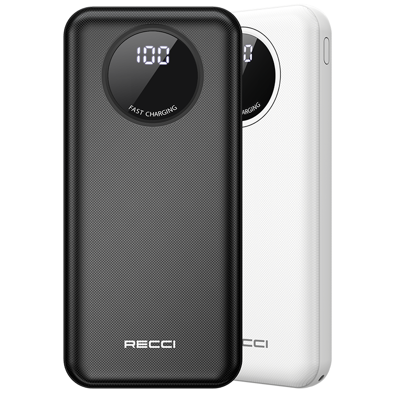 锐思Recci 充电宝自带线10000毫安四合一 移动电源RP01 白色