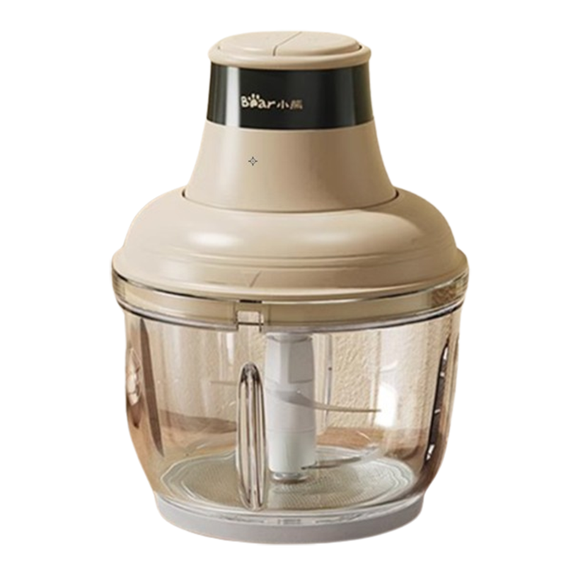 小熊(bear)绞肉机多功能家用电动小型料理机绞馅机全自动碎肉机打肉馅机辅食料理机-2L玻璃款-单刀