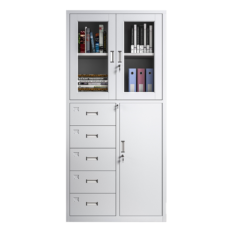 东升顺收纳柜财务档案柜资料柜加厚文件柜办公室带锁铁皮柜偏五斗器械