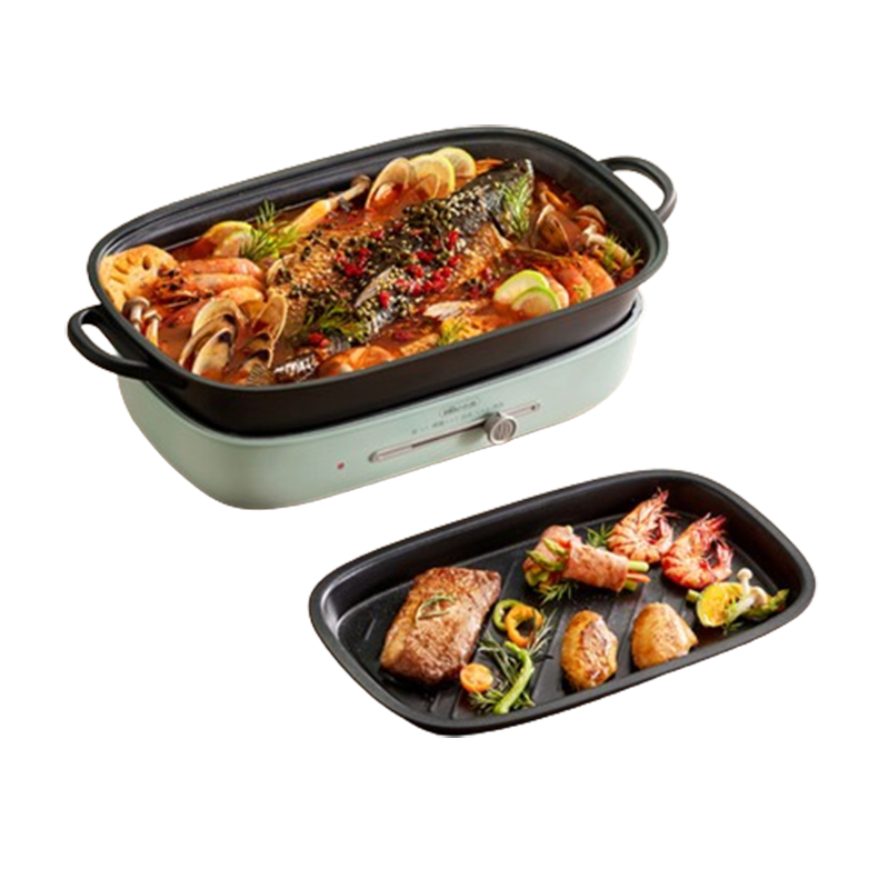 小熊(bear)多功能料理锅烤盘聚嗨盘分体火锅涮烤一体锅烤鱼锅烤肉盘煎锅