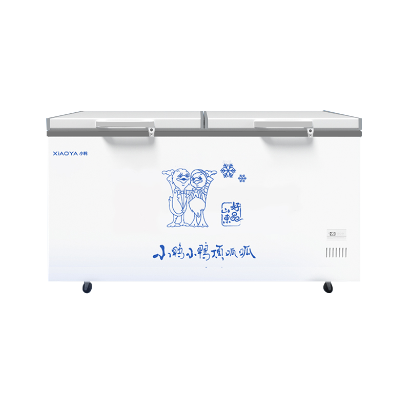 小鸭(xiaoya)冰柜商用卧式大容量冰箱家用冷藏冷冻保鲜铜管单双温超市冷柜-550旗舰款