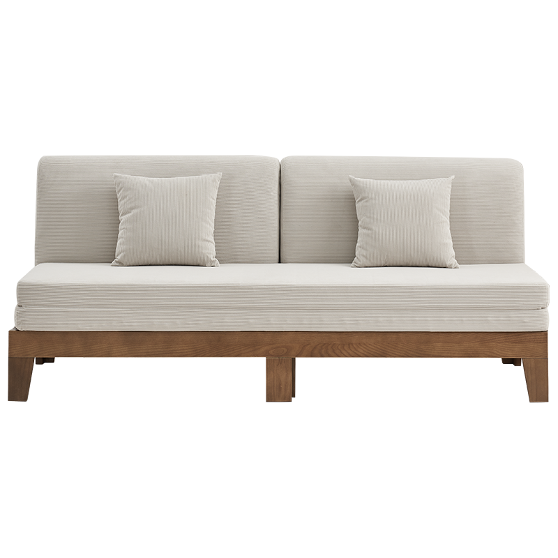 全友家居 实木框架双人沙发客厅简约小户型卧室两用伸缩沙发床