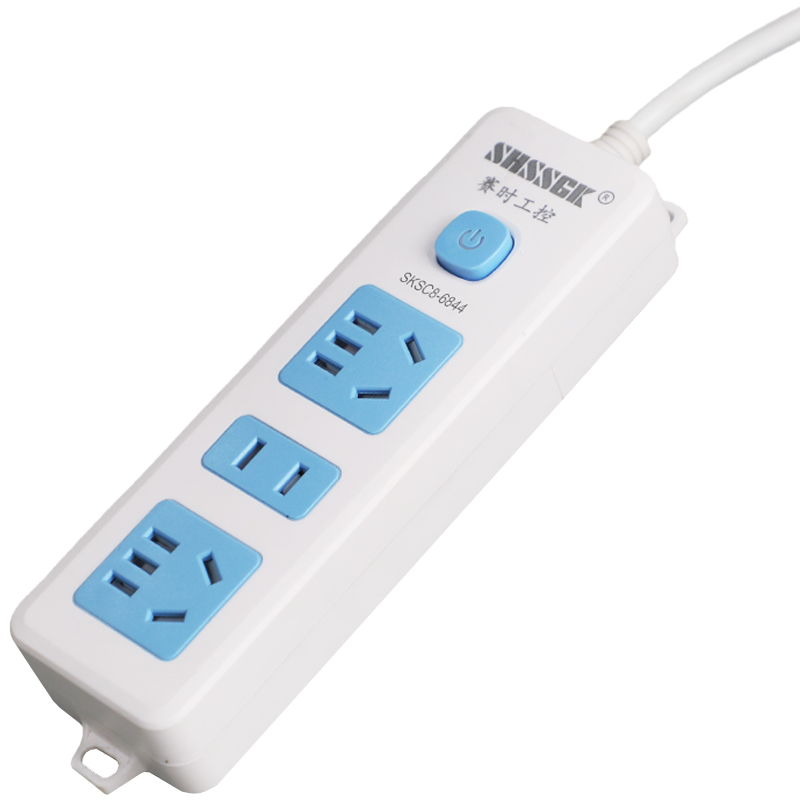 赛时工控SHSSGK SKSC8-6844二位5孔一位2孔 1.8米移动式排插(单位:个)蓝白