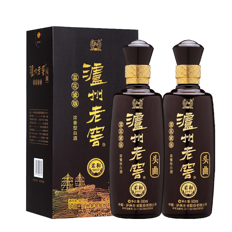 [MN]泸州老窖蓝花瓷头曲柔和版52度浓香型白酒500ML礼盒装宴请送礼酒