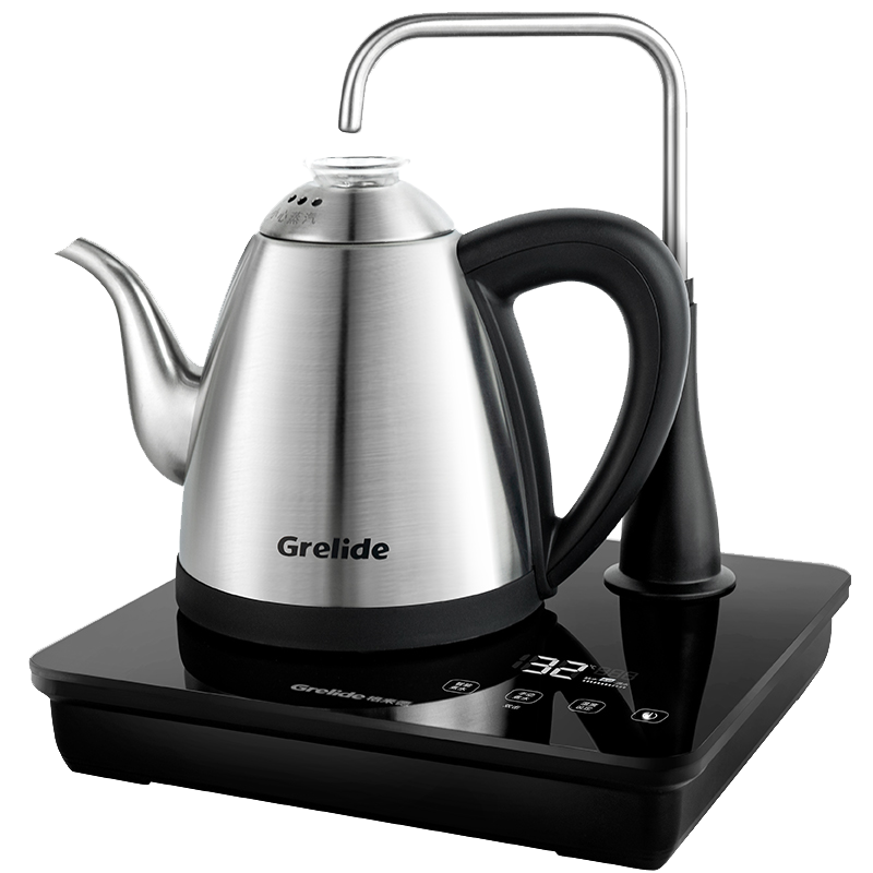 格来德(Grelide) 烧水壶自动上水电热水壶茶台快速烧水壶316L不锈钢0.8小容量电水壶多段调温-108ET