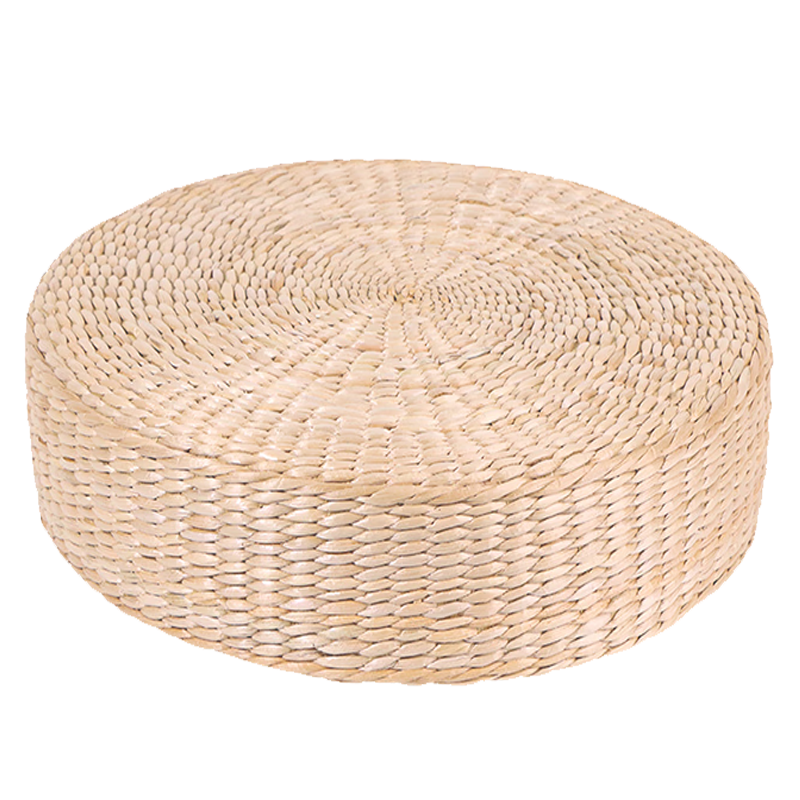 TaTanice 蒲团打坐垫 手工蒲草圆形禅修垫榻榻米坐垫45*45*10cm