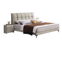 珀尚家具理想生活家 现代简约科技布 双人意式轻奢软床 三防科技布 实木框架双人床AB2334