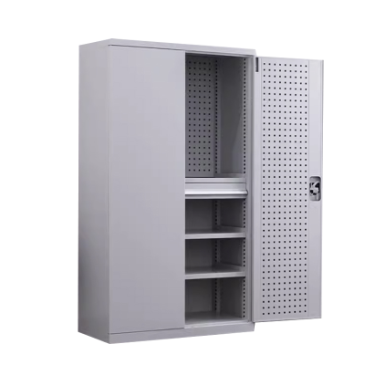 阿拉贡重型工具柜加厚物件工具储物柜工厂铁皮柜汽修厂零件收纳柜白色四层一抽带挂板