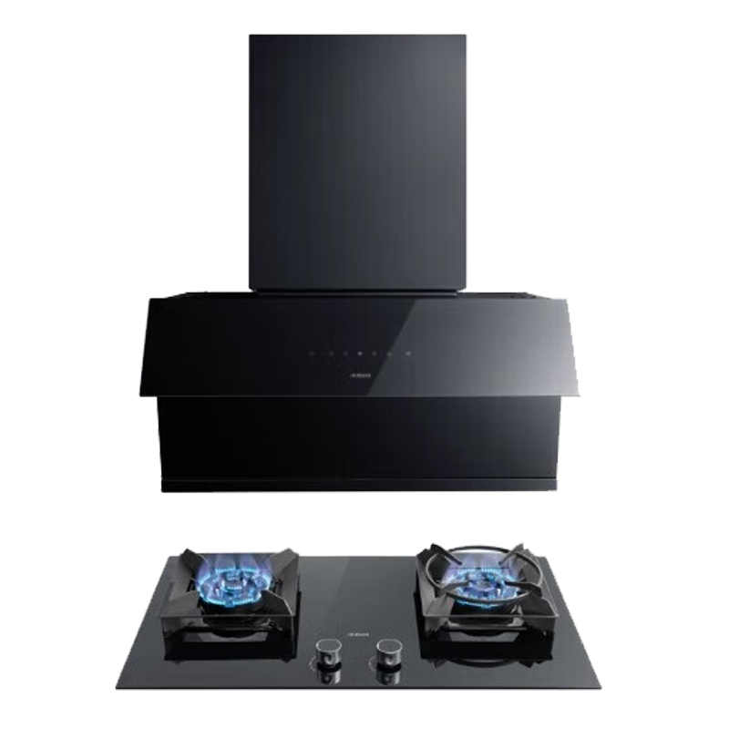 老板[光影M1]抽油烟机超薄侧吸家用侧吸变频大吸力26风量挥手智控易清洁面板一级能效吸油烟机 M1+57BX套装