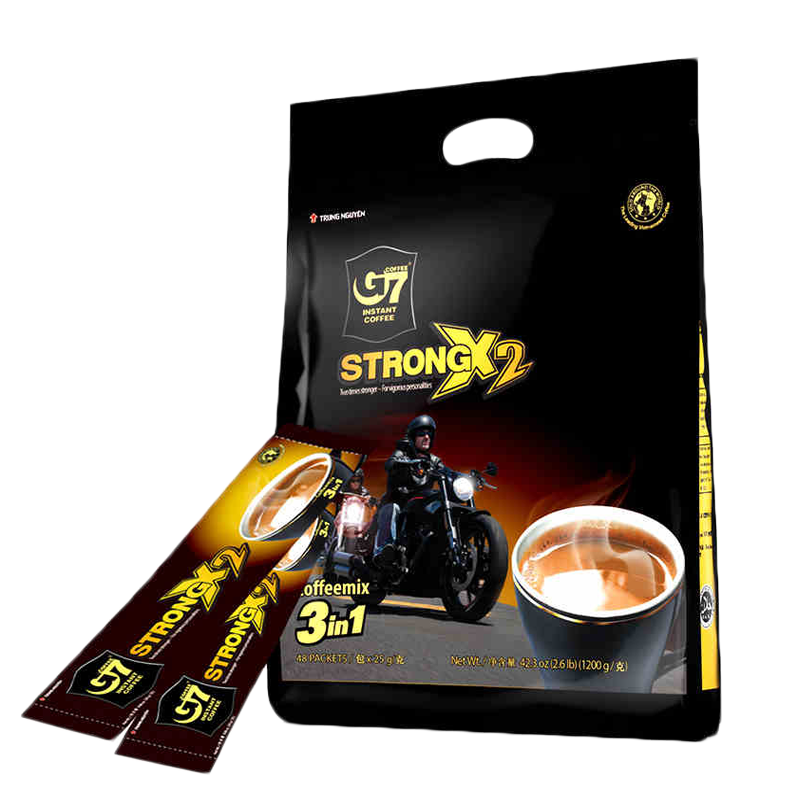越南原装进口 中原g7咖啡1200g 三合一浓醇 三合一咖啡48条 特浓速溶咖啡粉袋装 学生熬夜冲饮加班下午茶