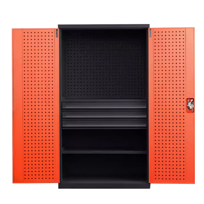 阿拉贡重型工具柜加厚物件工具储物柜工厂铁皮柜汽修厂零件收纳柜橘色三层三抽带挂板