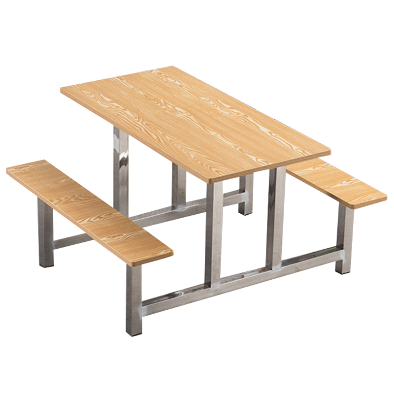 东升顺学校食堂不锈钢餐桌椅4人6人8人位员工饭堂连体快餐桌椅组合4人位防火板