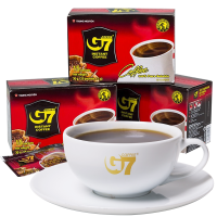 越南进口中原G7 美式萃取黑咖啡30g*3盒组合 速溶咖啡 纯咖啡粉进口冲饮品