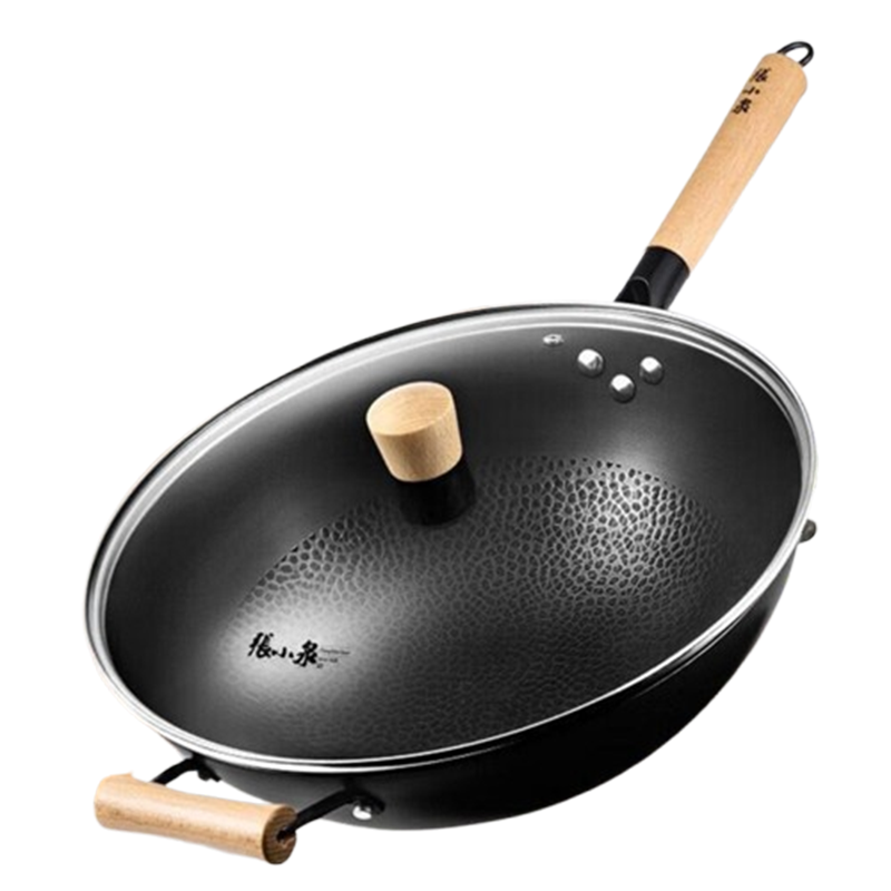 张小泉炒锅34cm无涂层精铁锅捶纹锅底燃气专用C30830100