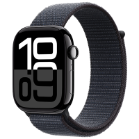 MWYL3CH/B Apple Watch S10 蜂窝 46 毫米亮黑色铝金属表壳 浓墨色回环式运动表带