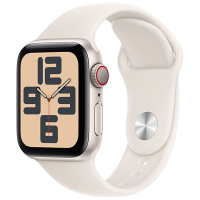 MXHR3CH/B Apple Watch SE 蜂窝 40 毫米星光色铝金属表壳 星光色运动型表带-S/M