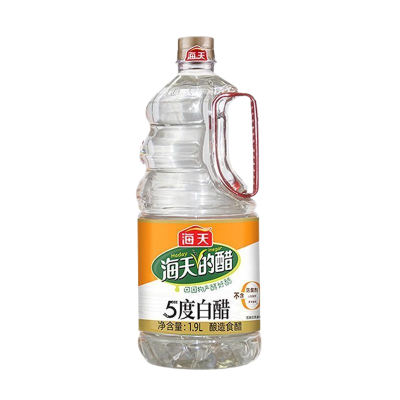 海天5度白醋1.9L 瓶防护凉拌水饺醋食用醋酿造食醋 1件装 米醋
