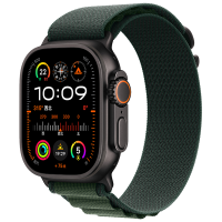MXDM3CH/B Apple Watch Ultra 2 蜂窝 49 毫米黑色钛金属表壳 暗绿色高山回环式表带 - S