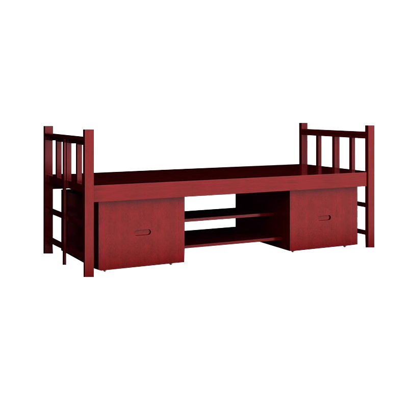 豪利特上下铺双层床实木营具宿舍床实木单层床[带床下柜]