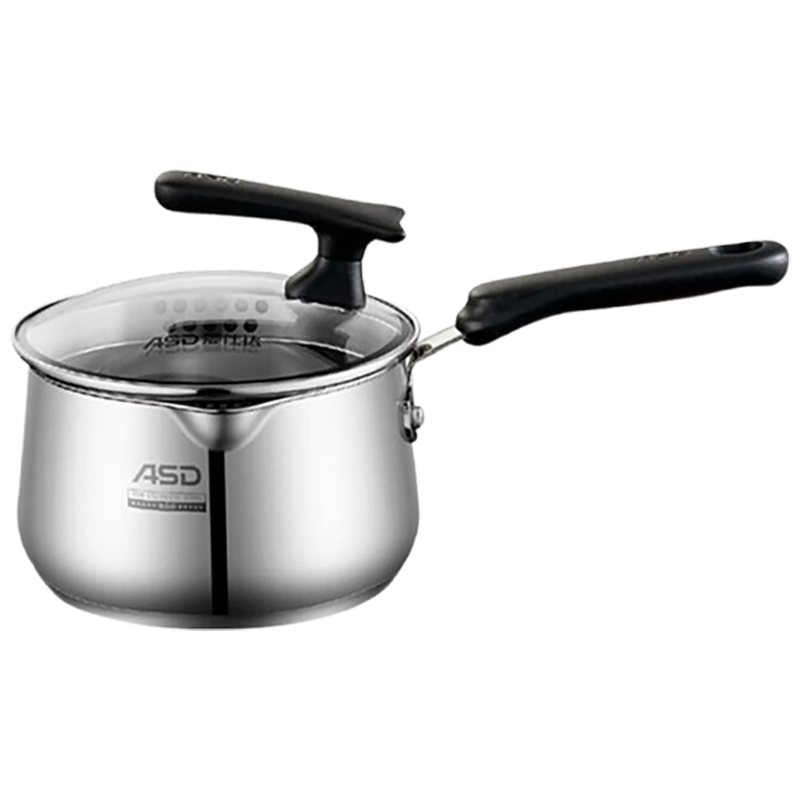 爱仕达奶锅16CM304不锈钢可立盖小奶锅汤锅NS16L1Q