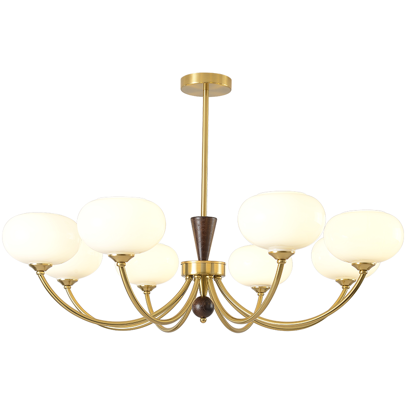 澳松中古风客厅吊灯时尚轻奢餐厅卧室书房别墅样板间LED灯具