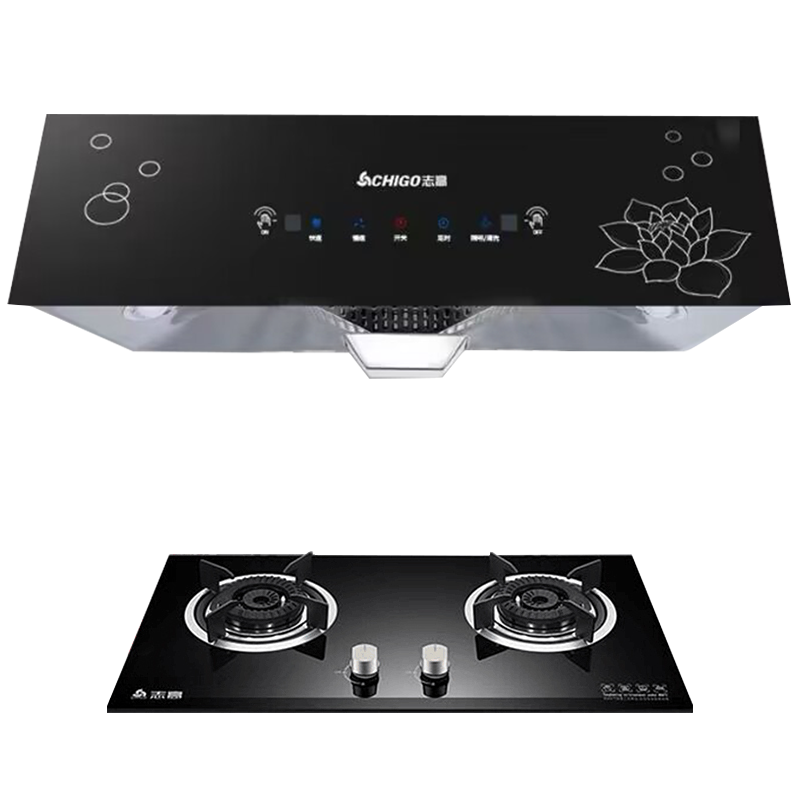 志高(CHIGO)H093C+F210D 中式顶吸式抽烟机燃气灶具烟灶套餐(液化气)自行安装