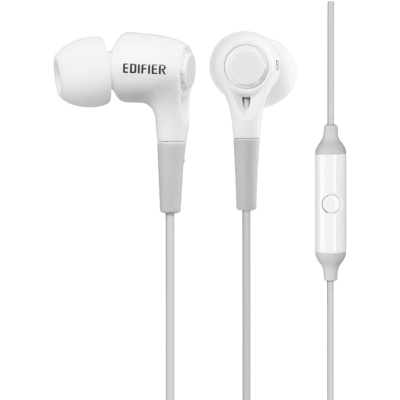 EDIFIER/漫步者 H230P 有线耳机重低音高音质线控带麦克风K歌视频笔记本电脑 白色