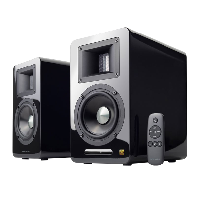 EDIFIER/漫步者 AIRPULSE A100 无线蓝牙4.1HIFI电视客厅旋钮2.0声道木质有源对箱音箱 黑色