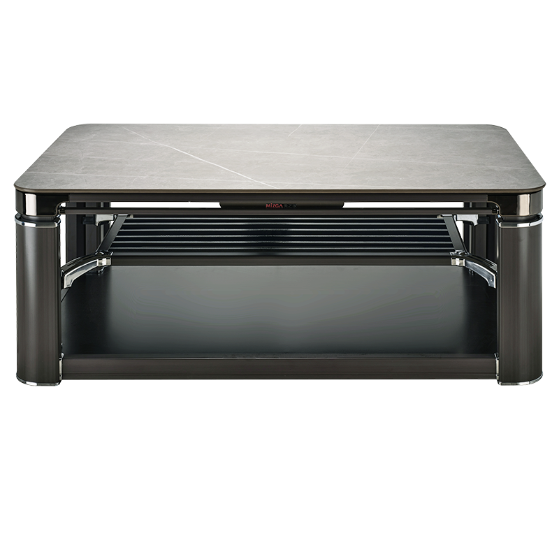 美之家电暖桌取暖桌电暖炉升降电暖茶几烤火桌家用长方形电炉桌电烤桌火锅餐桌茶几E33黑玉麒麟岩板138*80CM语音电磁炉