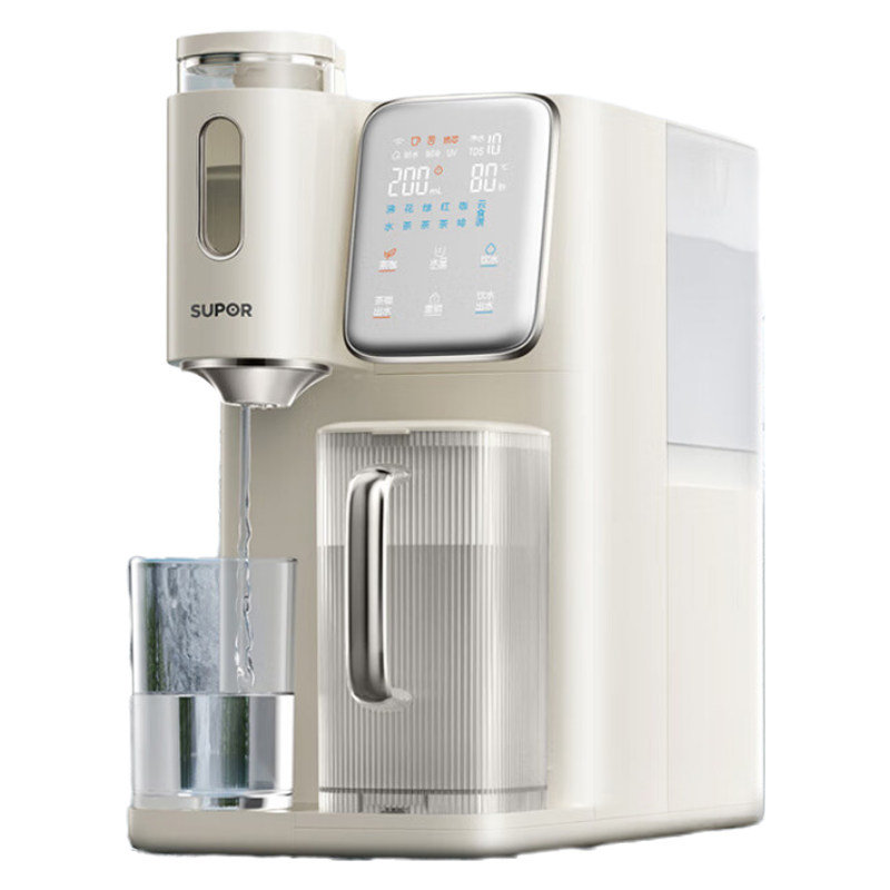 苏泊尔(SUPOR)饮水机免安装智能即热净水器RO反渗透富锶矿化加热制冷饮水台式小型直饮机 SW-50JR06