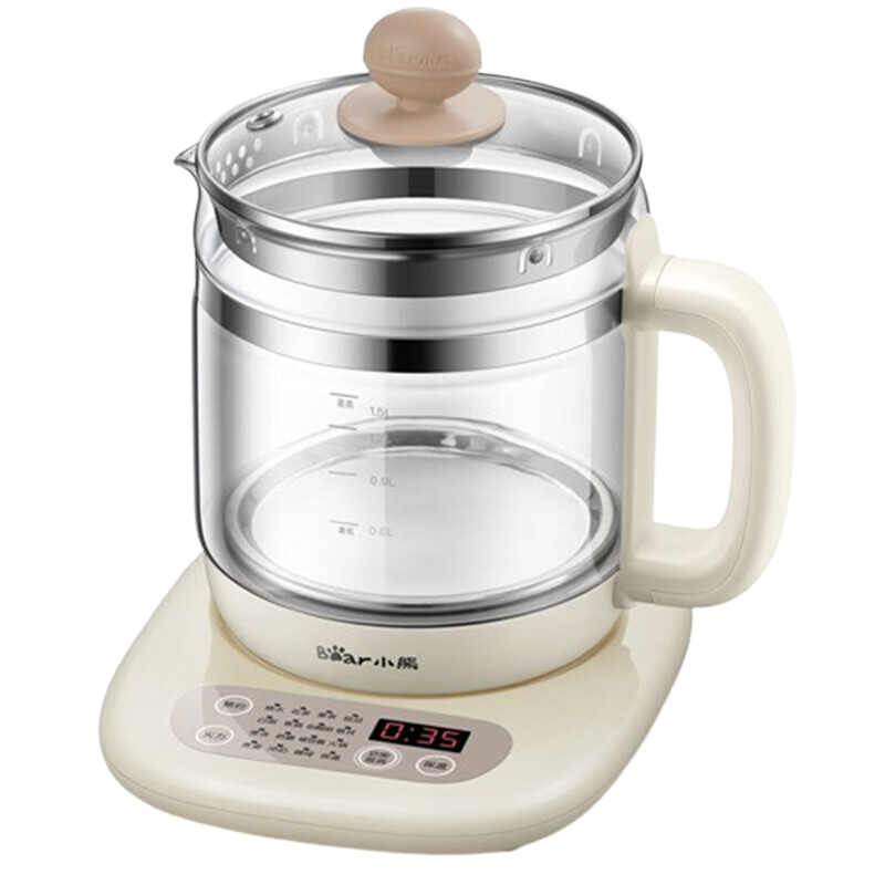 小熊养生壶1.5L迷你玻璃多功能电热水壶YSH-C15K1